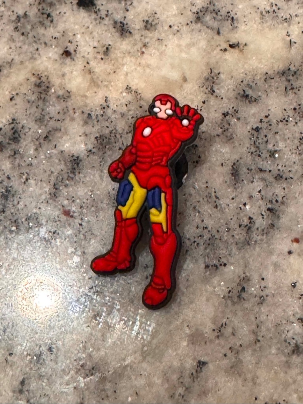 CROCS iron man Red Superhero Jibbitz Charm with Yellow and Blue Accents